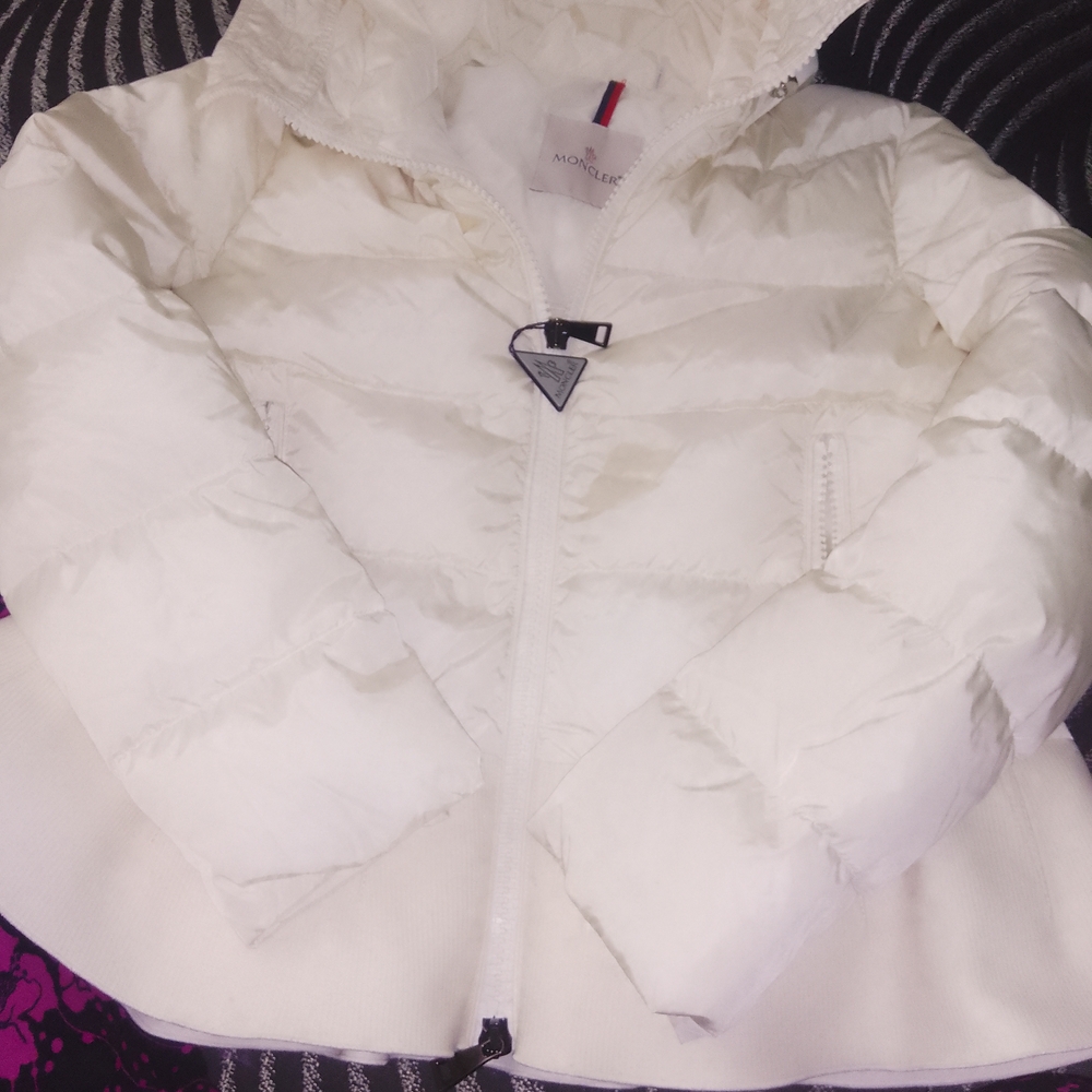Moncler Cream Hooded Puffer Jacket